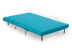 Banquette convertible 2 places en tissu bleu turquoise TONKA