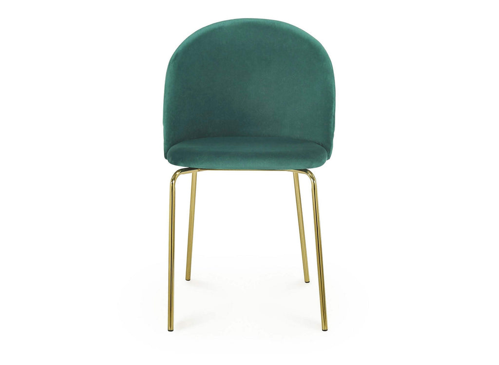 Lot de 2 chaises design en velours vert KENNETH