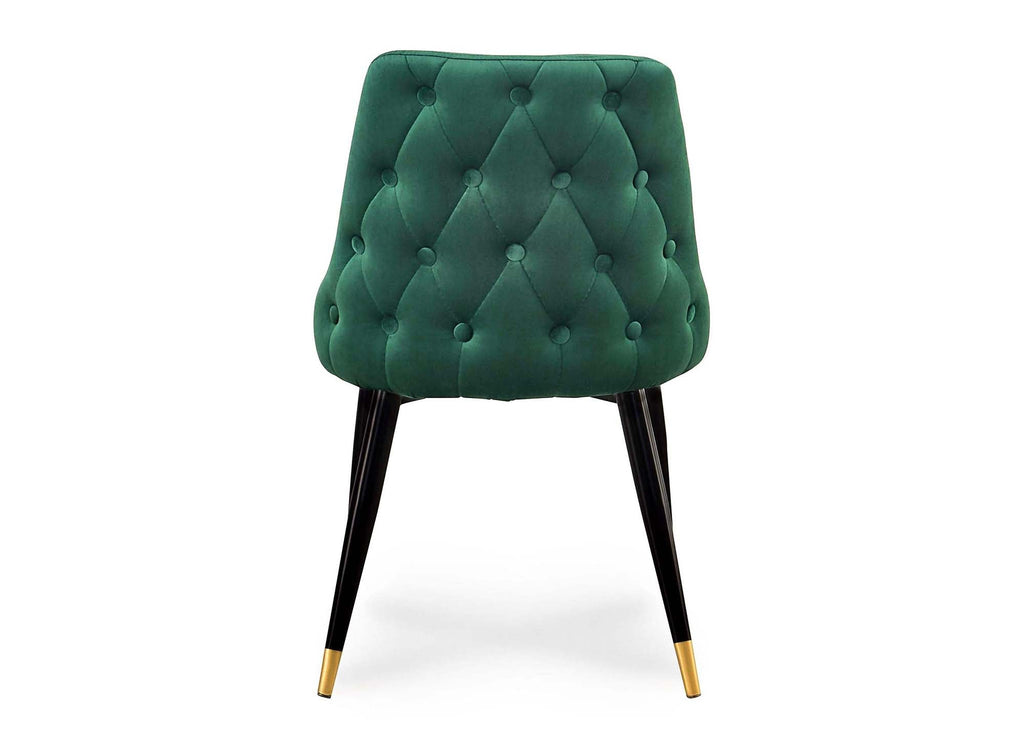 Lot de 2 chaises capitonnées en velours vert DORINA
