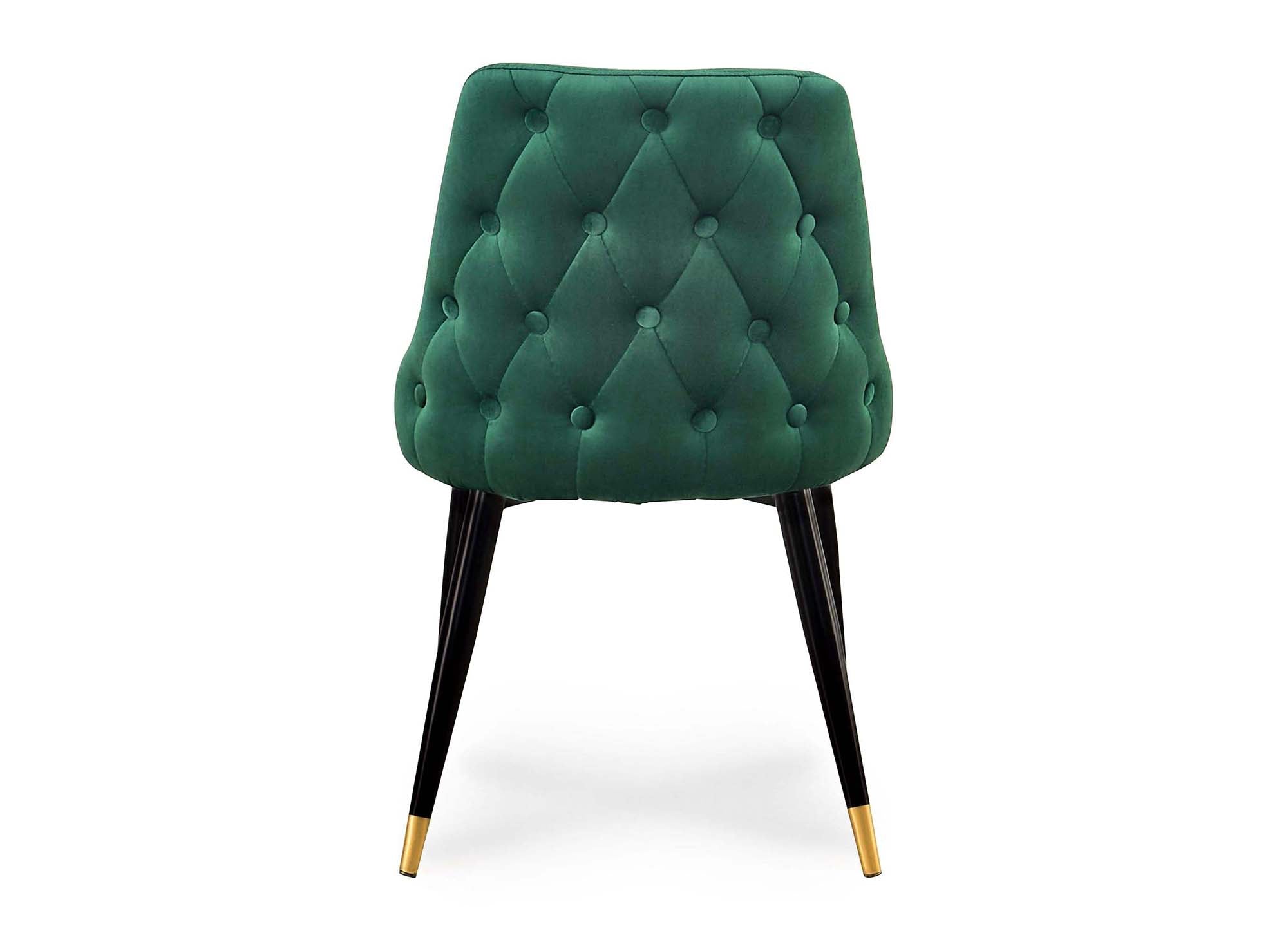 Lot de 2 chaises capitonnées en velours vert DORINA