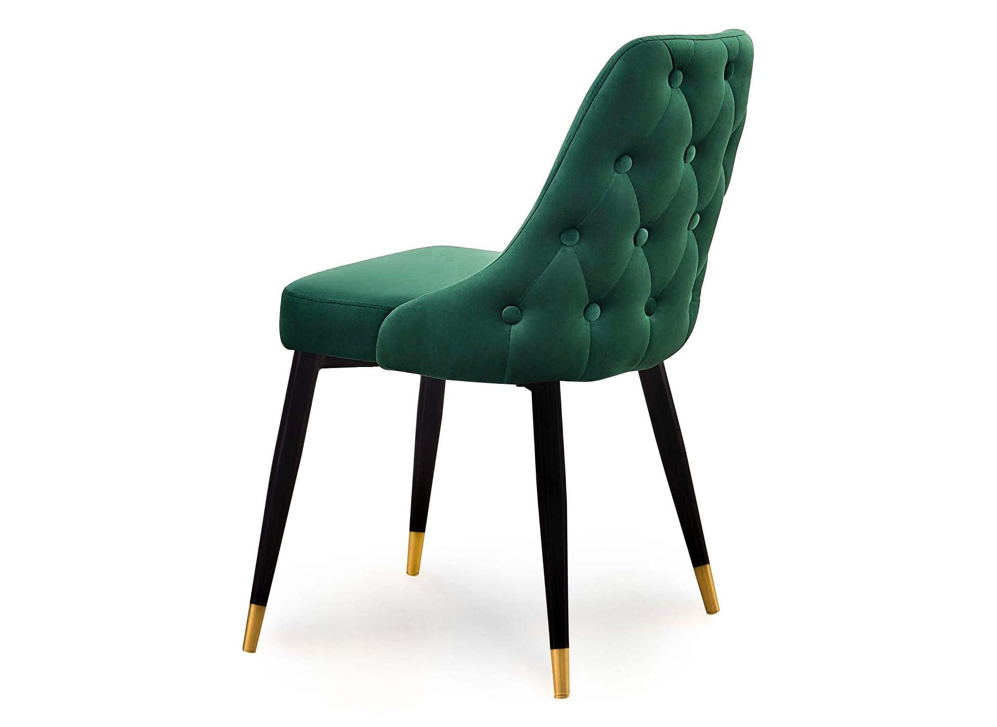 Lot de 2 chaises capitonnées en velours vert DORINA