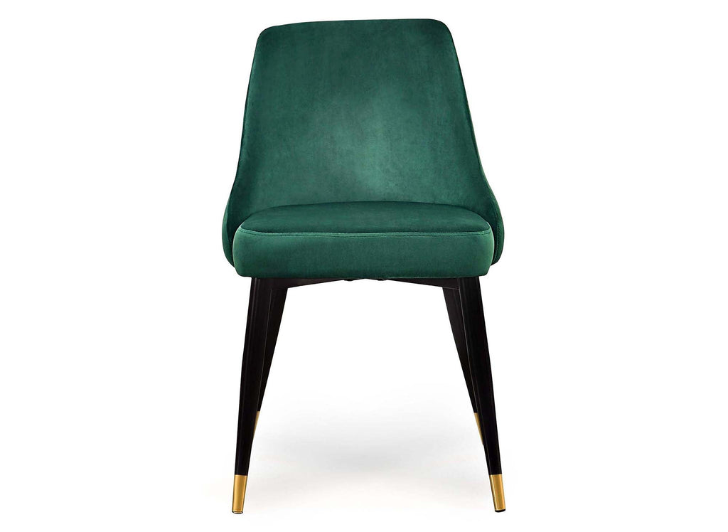 Lot de 2 chaises capitonnées en velours vert DORINA
