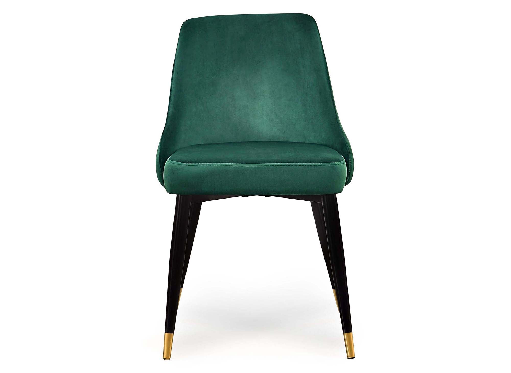 Lot de 2 chaises capitonnées en velours vert DORINA