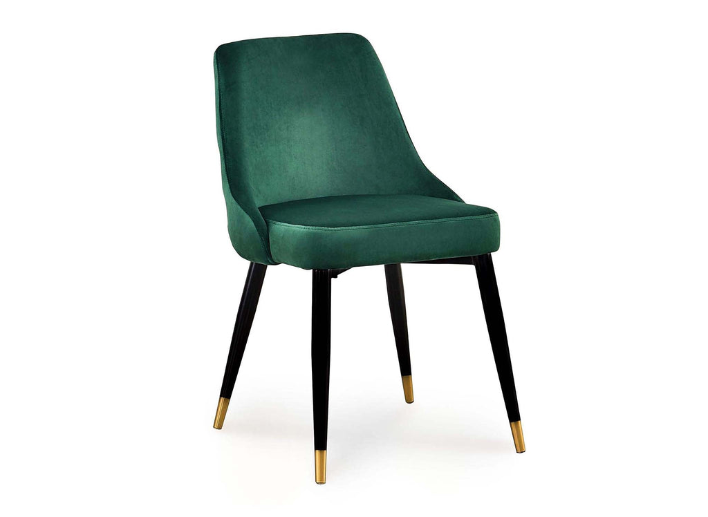 Lot de 2 chaises capitonnées en velours vert DORINA