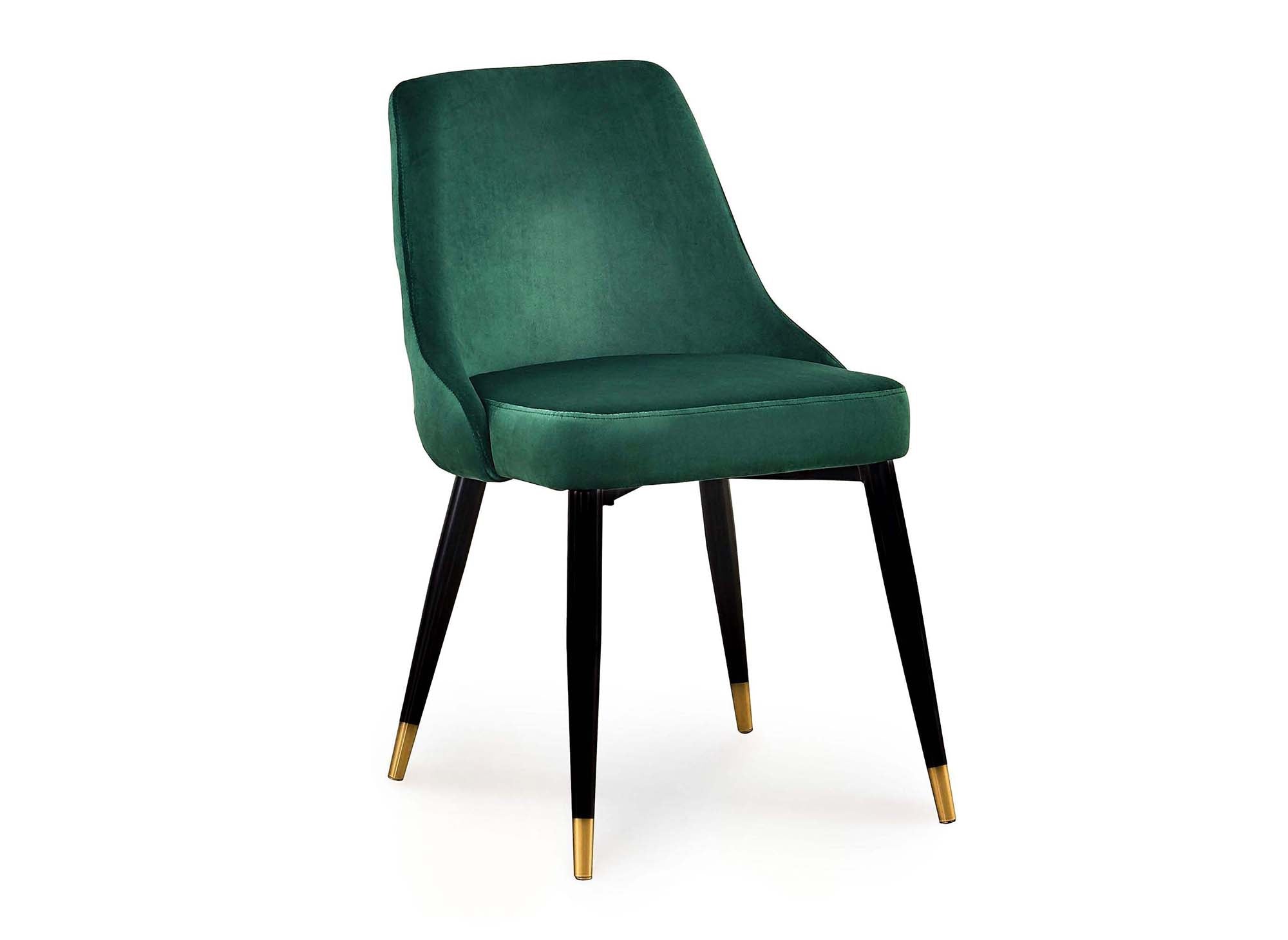 Lot de 2 chaises capitonnées en velours vert DORINA