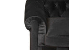 Canapé 3 places velours noir CHESTERFIELD