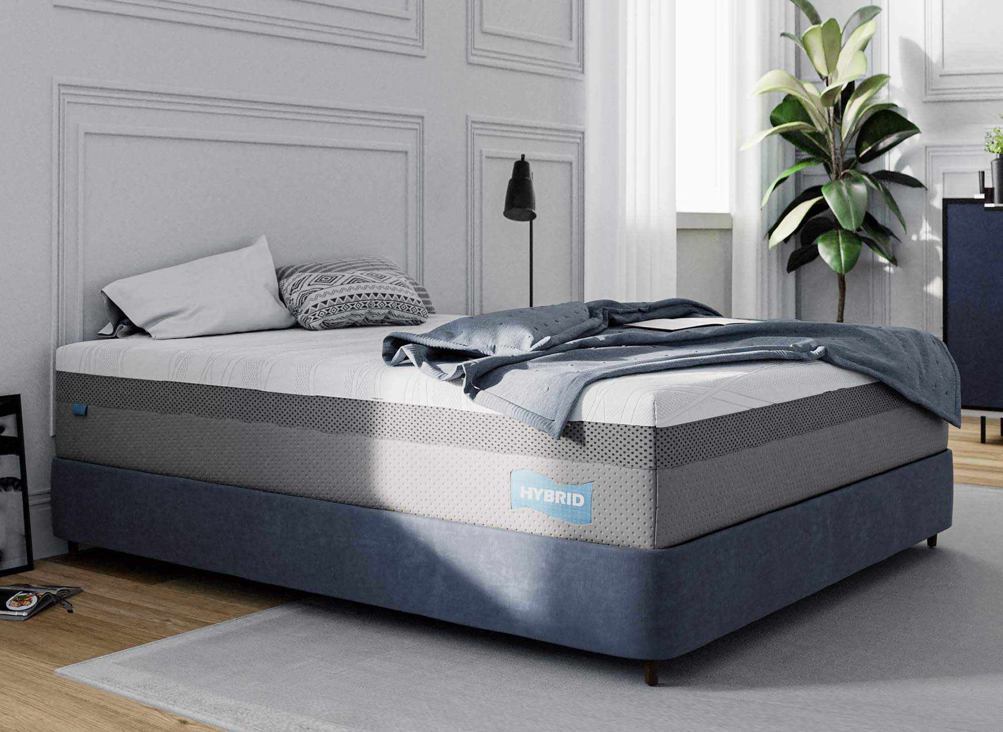 Matelas HYBRID 180 x 200 cm ressorts ensachés et mémoire de forme épaisseur 26 cm