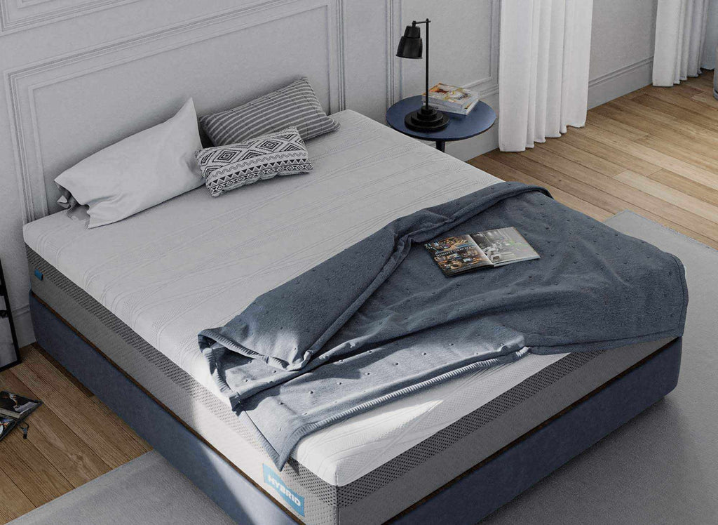 Matelas HYBRID 140 x 190 cm ressorts ensachés et mémoire de forme épaisseur 26 cm