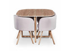 Ensemble table + 4 chaises encastrables beige FLEN