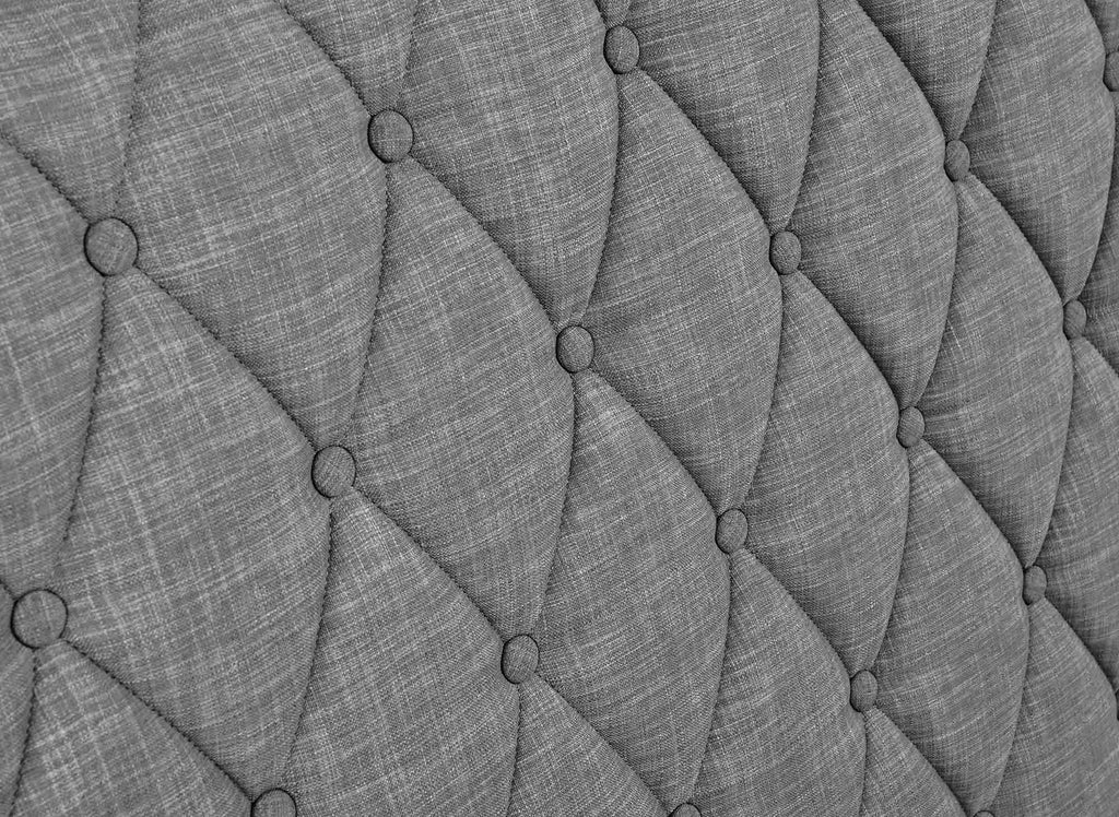 Lit double avec 4 tiroirs en lin gris 140x190 cm LEANDRE