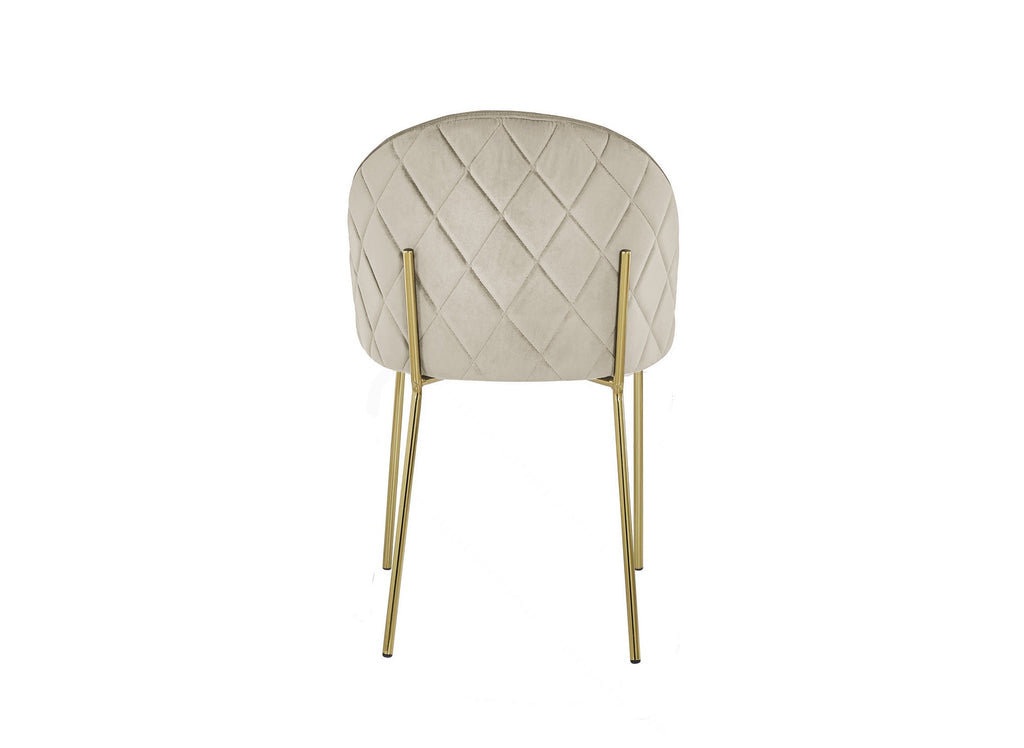 Lot de 2 chaises design en velours beige KENNETH