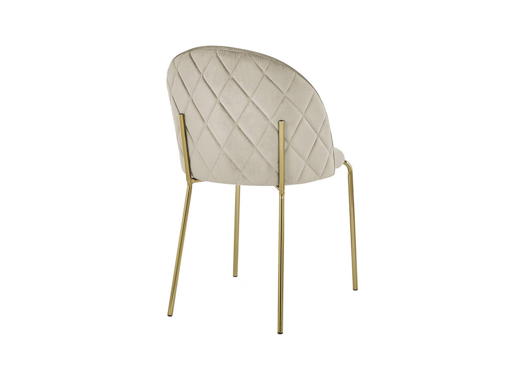 Lot de 2 chaises design en velours beige KENNETH