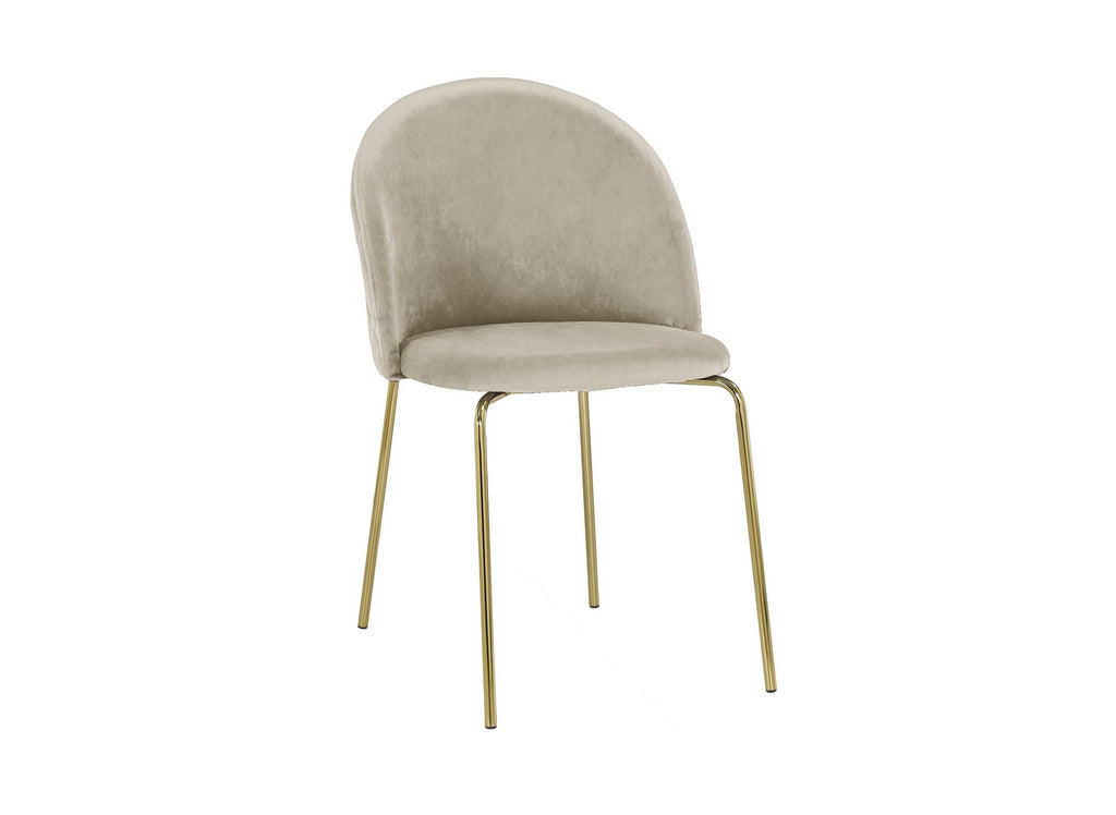 Lot de 2 chaises design en velours beige KENNETH