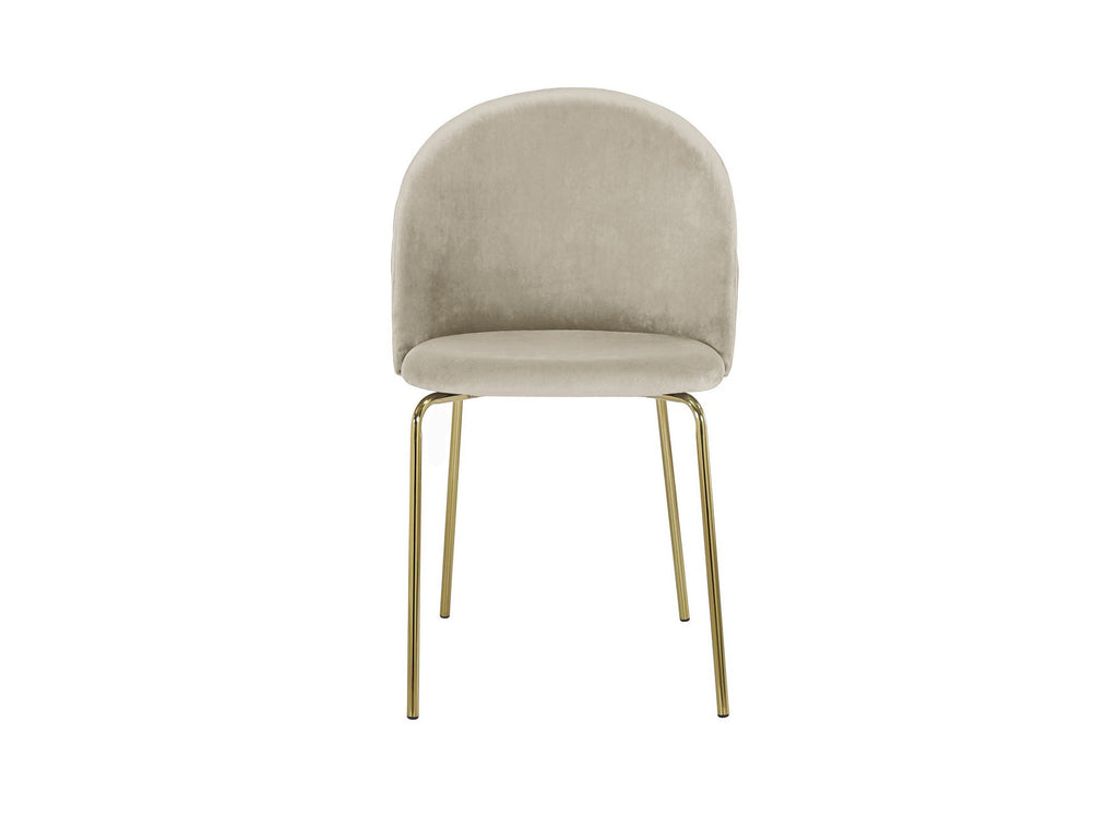 Lot de 2 chaises design en velours beige KENNETH