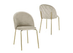 Lot de 2 chaises design en velours beige KENNETH
