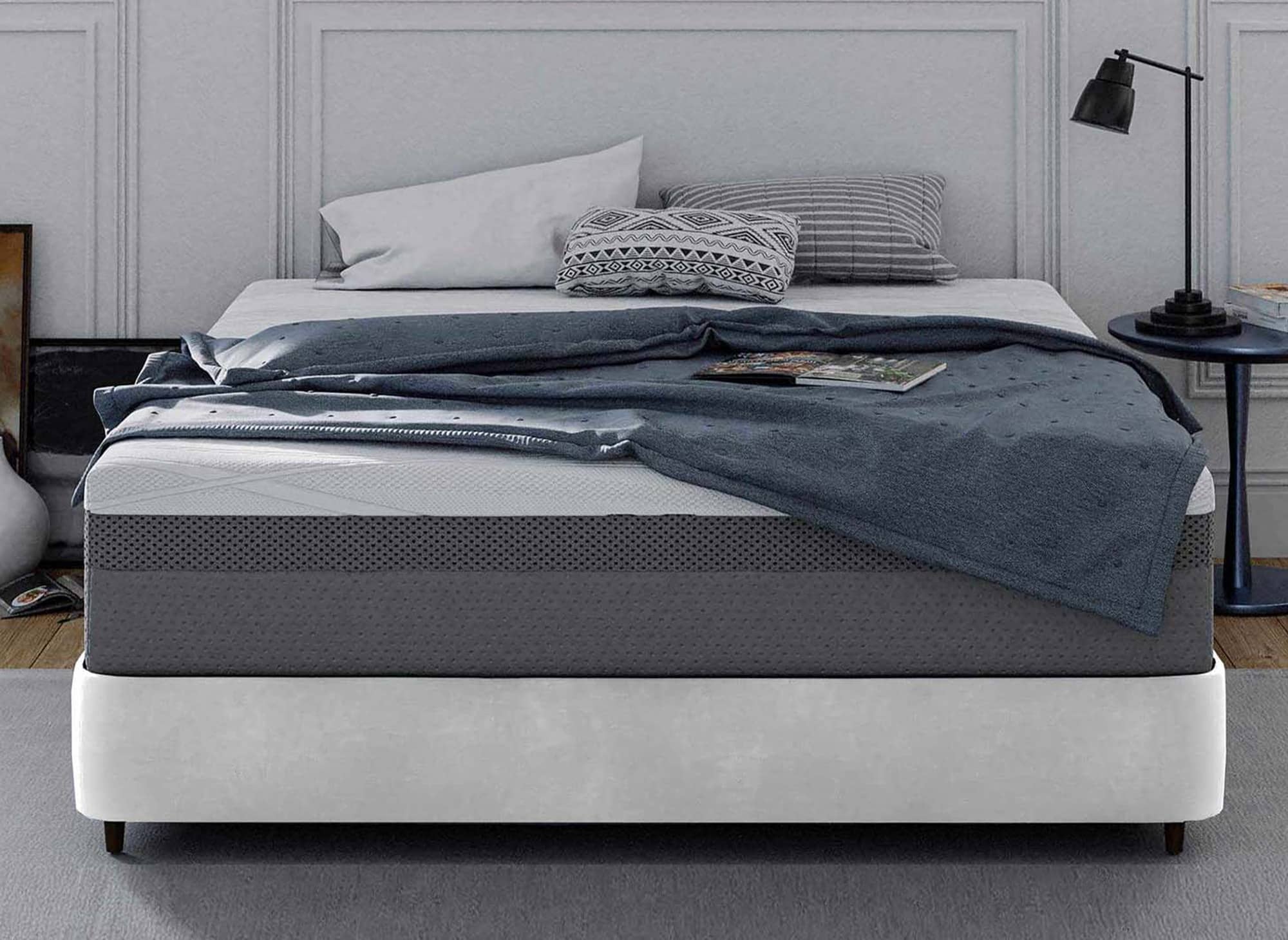 Matelas HYBRID 160 x 200 cm ressorts ensachés et mémoire de forme épaisseur 26 cm
