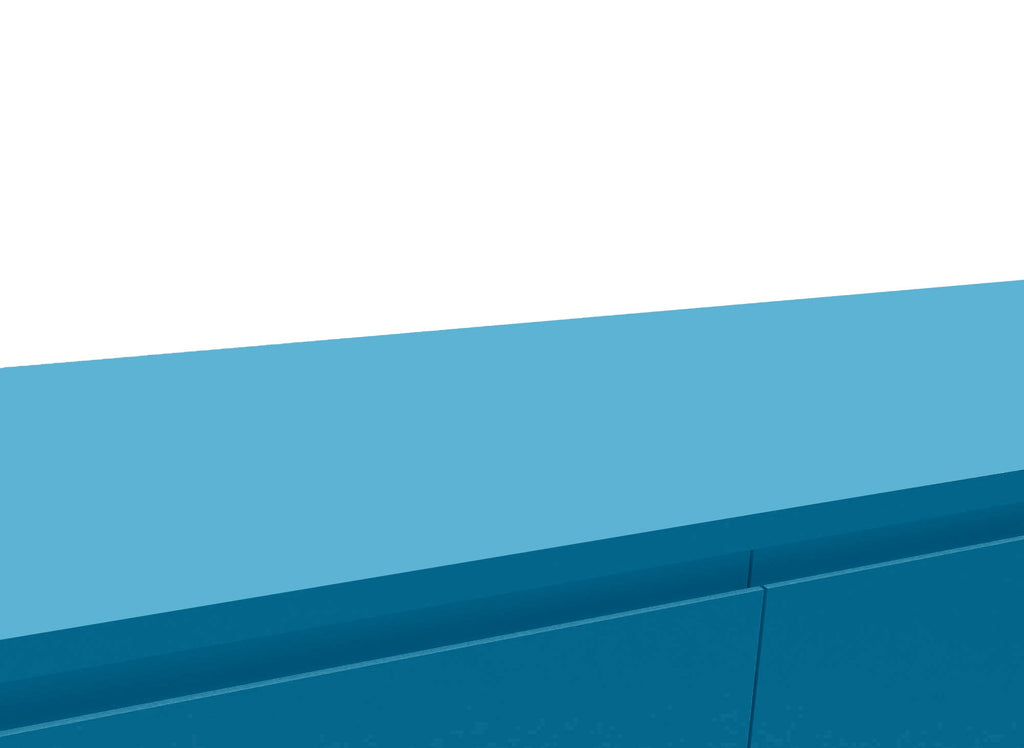 Meuble TV 1 tiroir 1 porte bleu canard DARINA