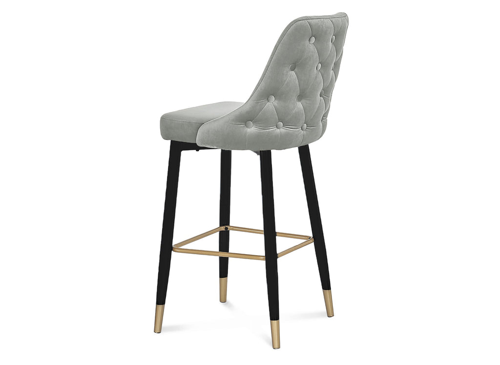 Lot de 2 tabourets de bar en velours gris DORINA