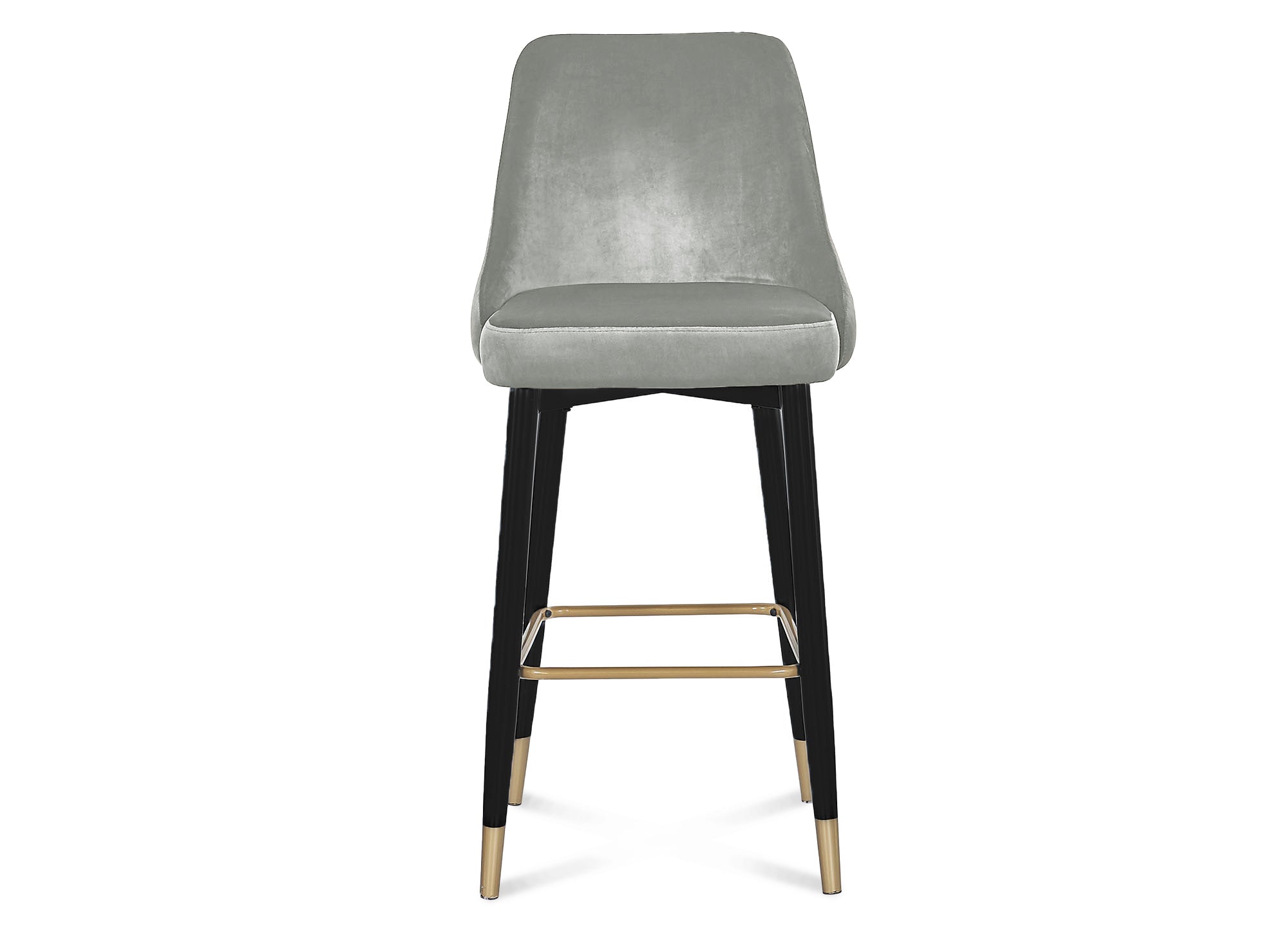 Lot de 2 tabourets de bar en velours gris DORINA