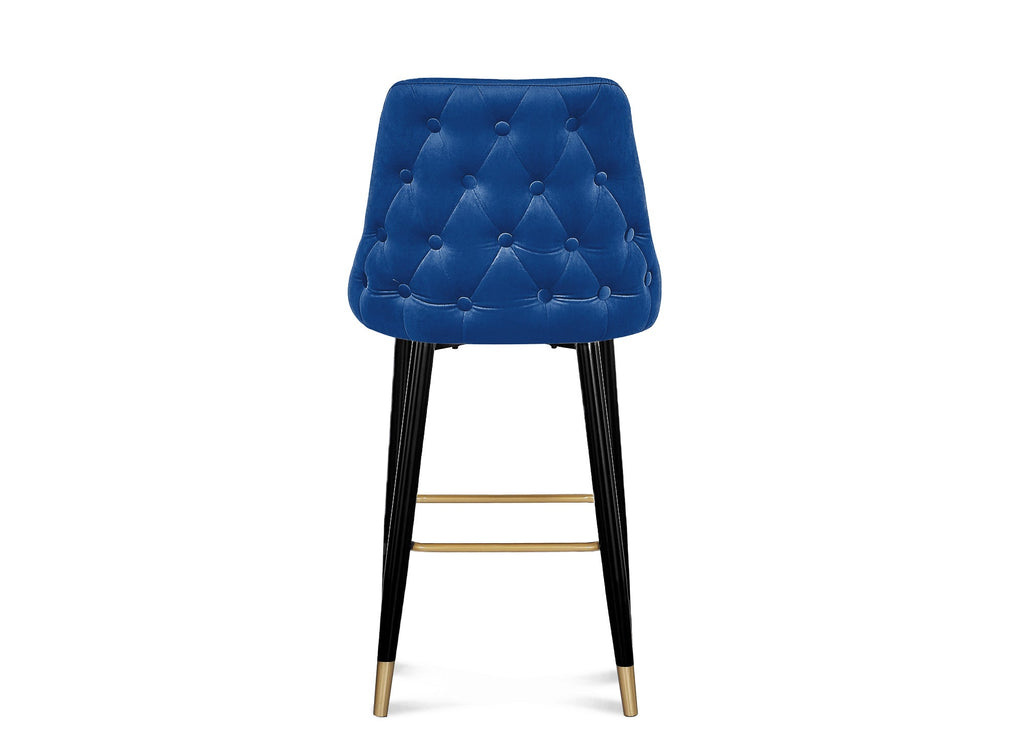 Lot de 2 tabourets de bar en velours bleu DORINA