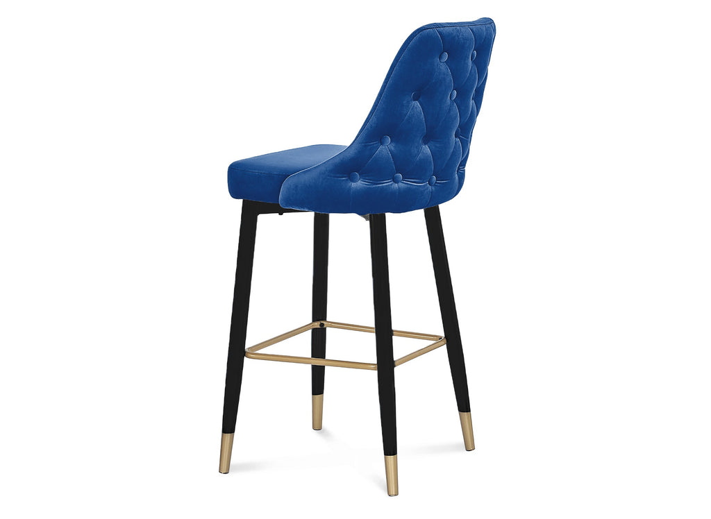Lot de 2 tabourets de bar en velours bleu DORINA