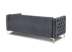 Canapé 3 places en velours gris CYNTHIA