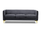 Canapé 3 places en velours gris CYNTHIA