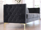 Canapé 3 places en velours gris CYNTHIA