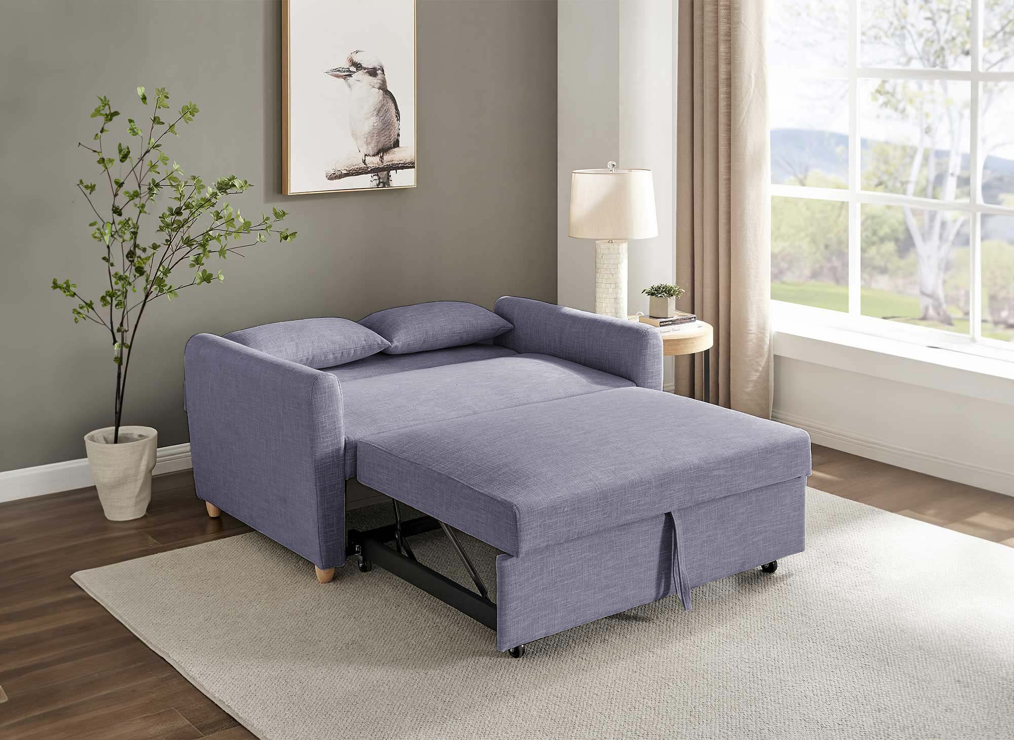 Canapé convertible scandinave en tissu gris KALAYA