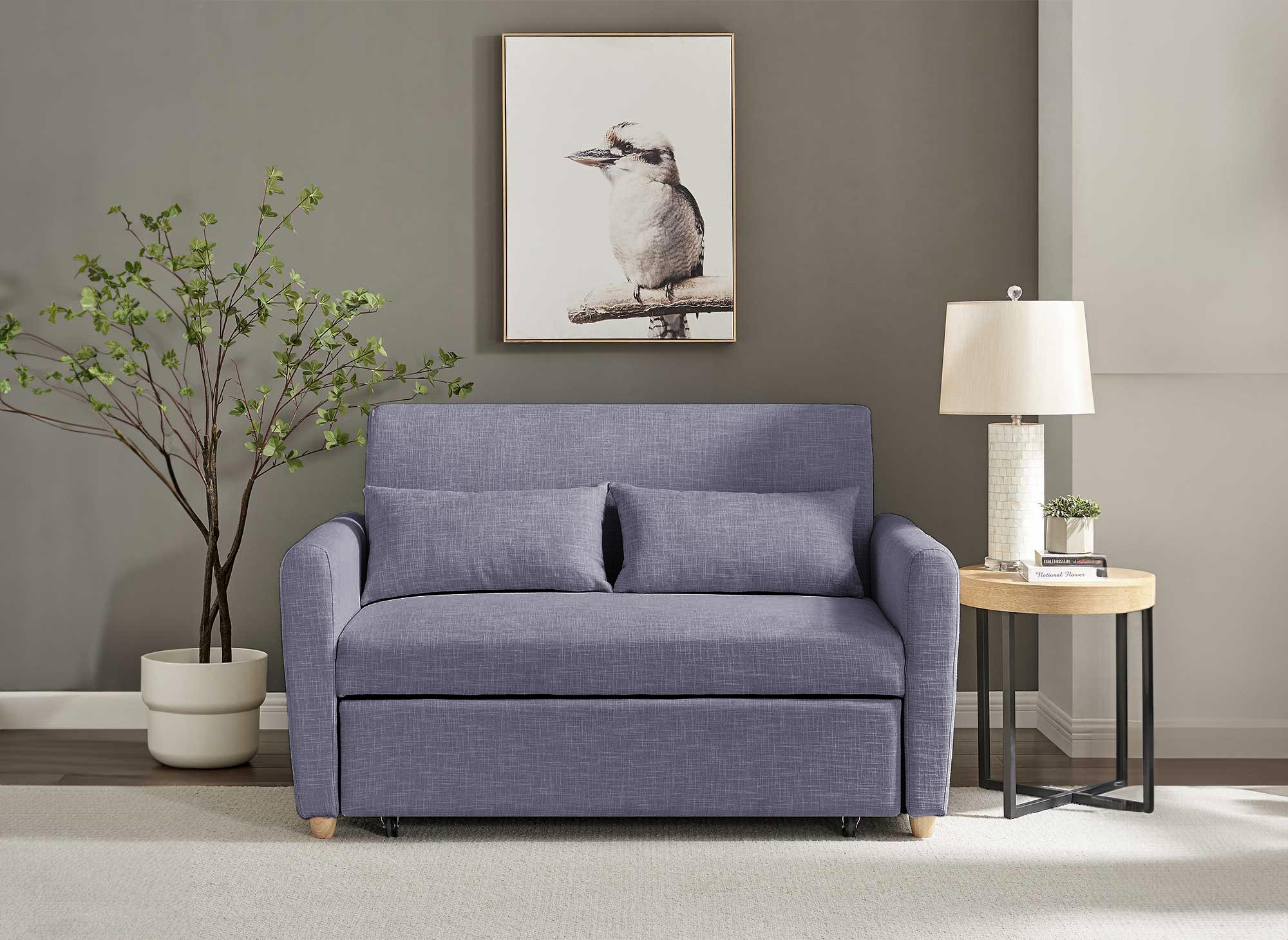 Canapé convertible scandinave en tissu gris KALAYA