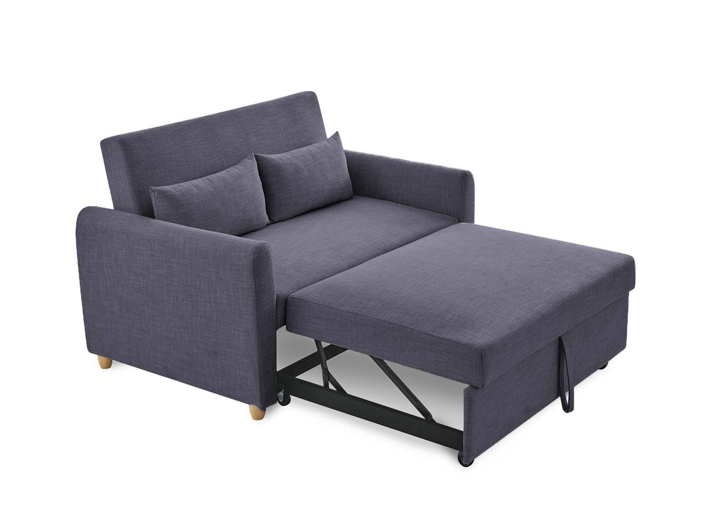 Canapé convertible scandinave en tissu gris foncé KALAYA