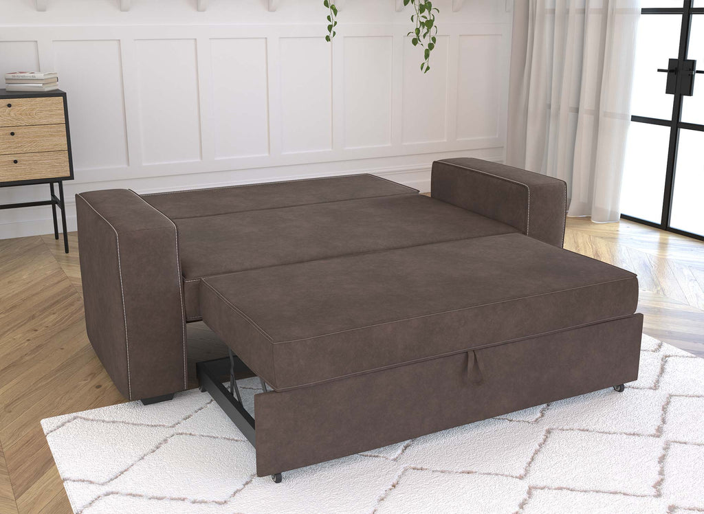 Canapé 3 places convertible marron JAMES