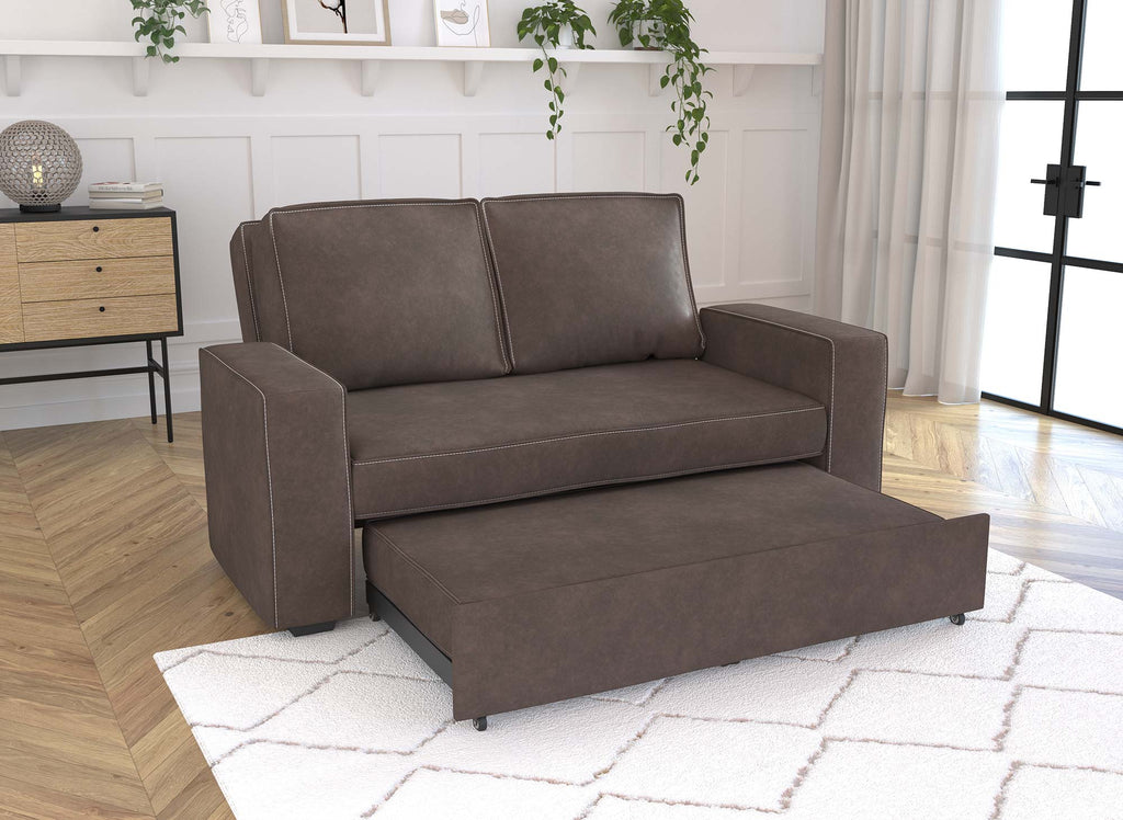 Canapé 3 places convertible marron JAMES