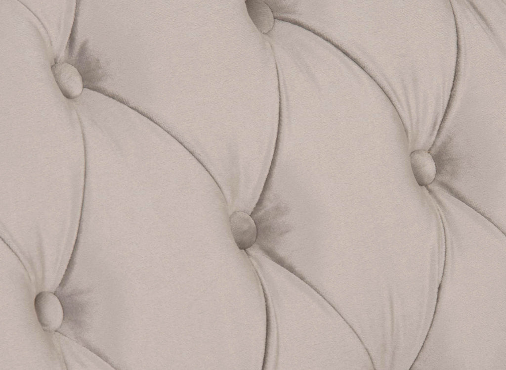 Canapé chesterfield 2 places en velours beige - WILSTON