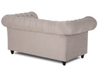 Canapé chesterfield 2 places en velours beige - WILSTON