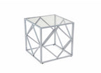 Table basse design en verre et métal carrée ELIO