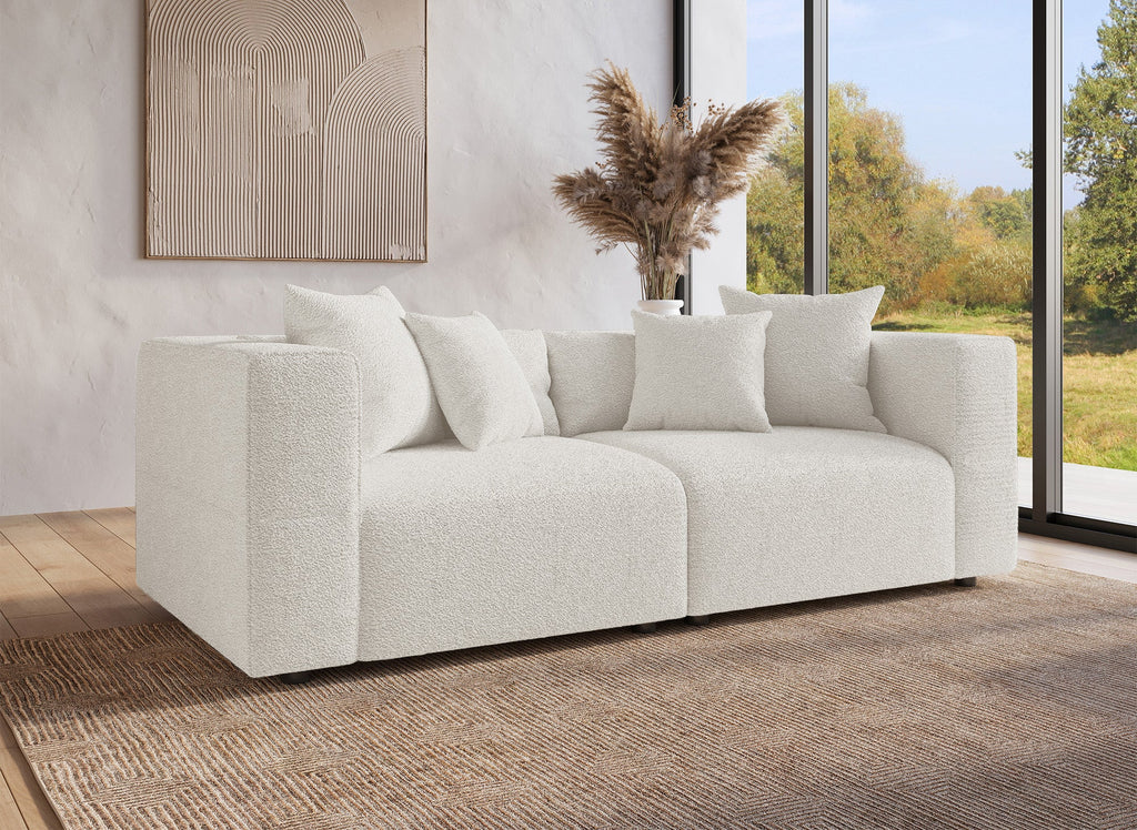 Canapé 3 places effet peau de mouton beige EVELYNE