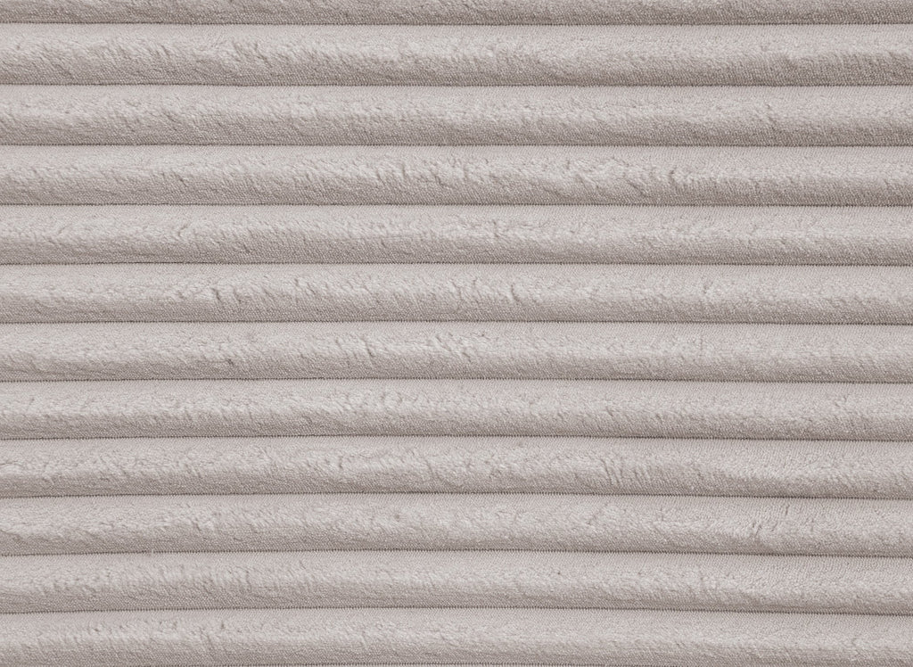 Canapé panoramique convertible avec coffre en velours gros côtelé taupe TILDA - Angle droit