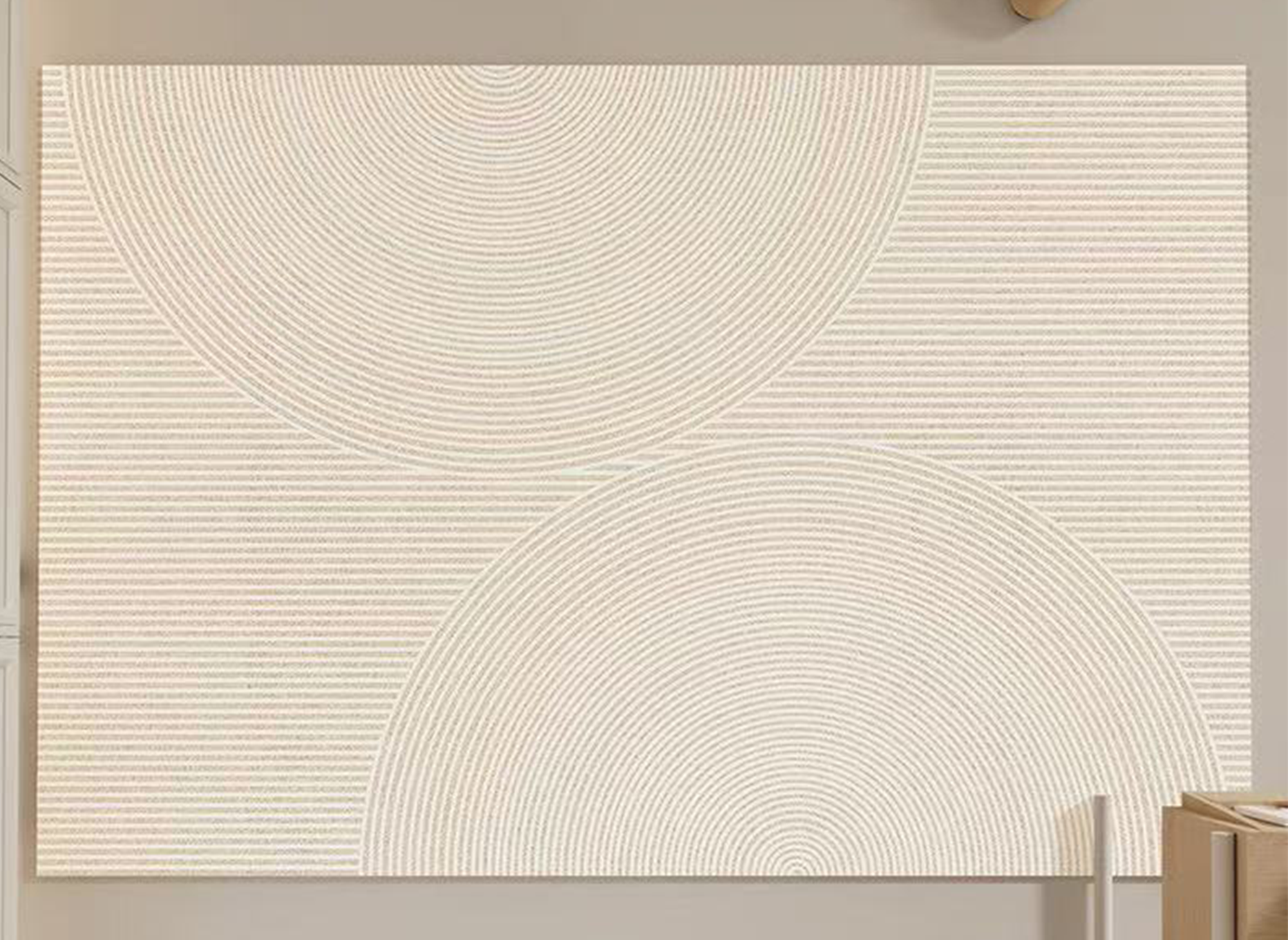 Tapis rectangulaire beige à motif abstrait 160x230cm NEMYS