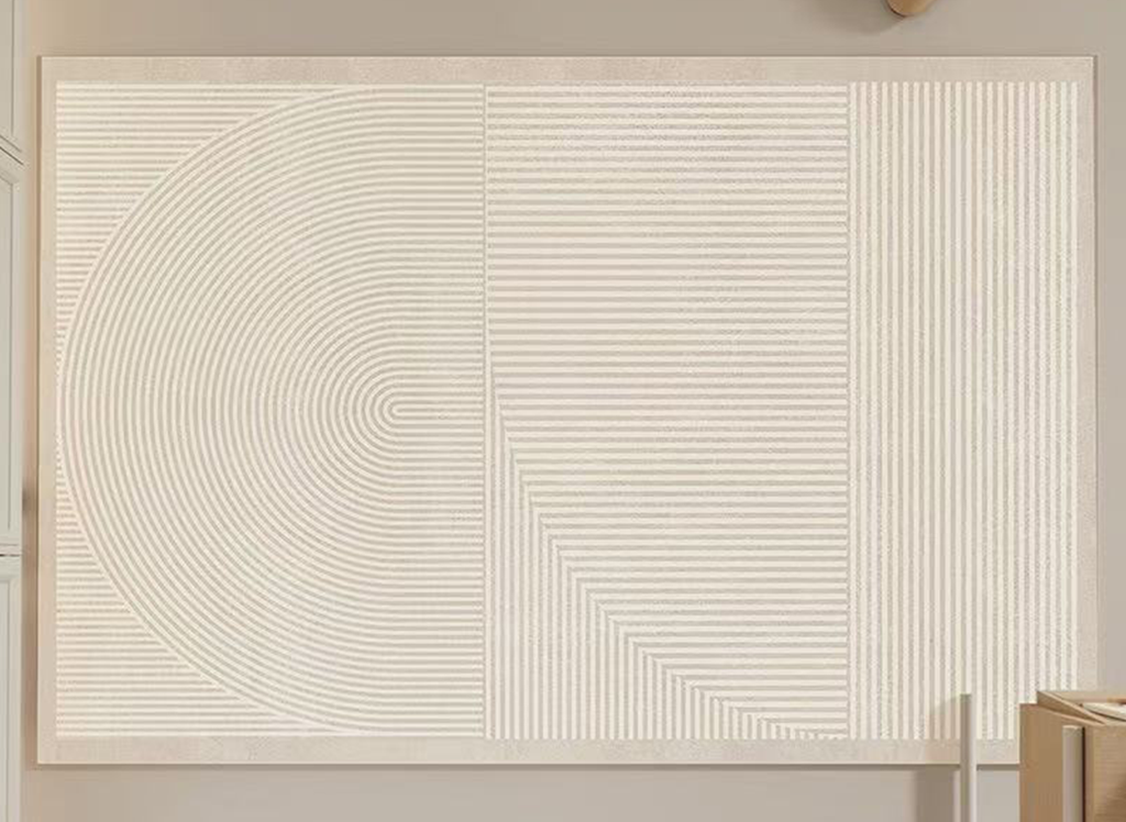 Tapis rectangulaire beige à motif minimaliste 160x230cm BEYA