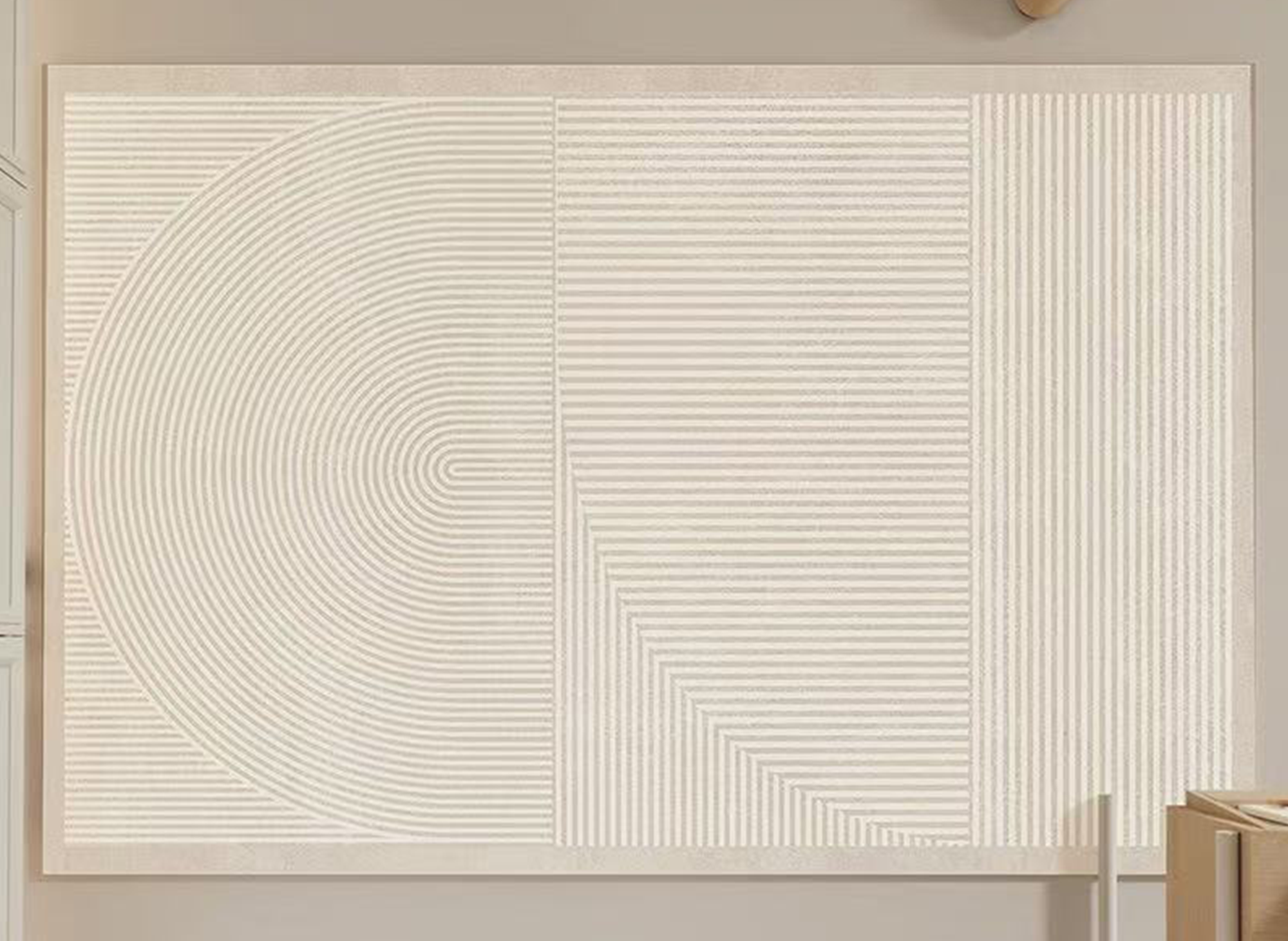 Tapis rectangulaire beige à motif minimaliste 160x230cm BEYA