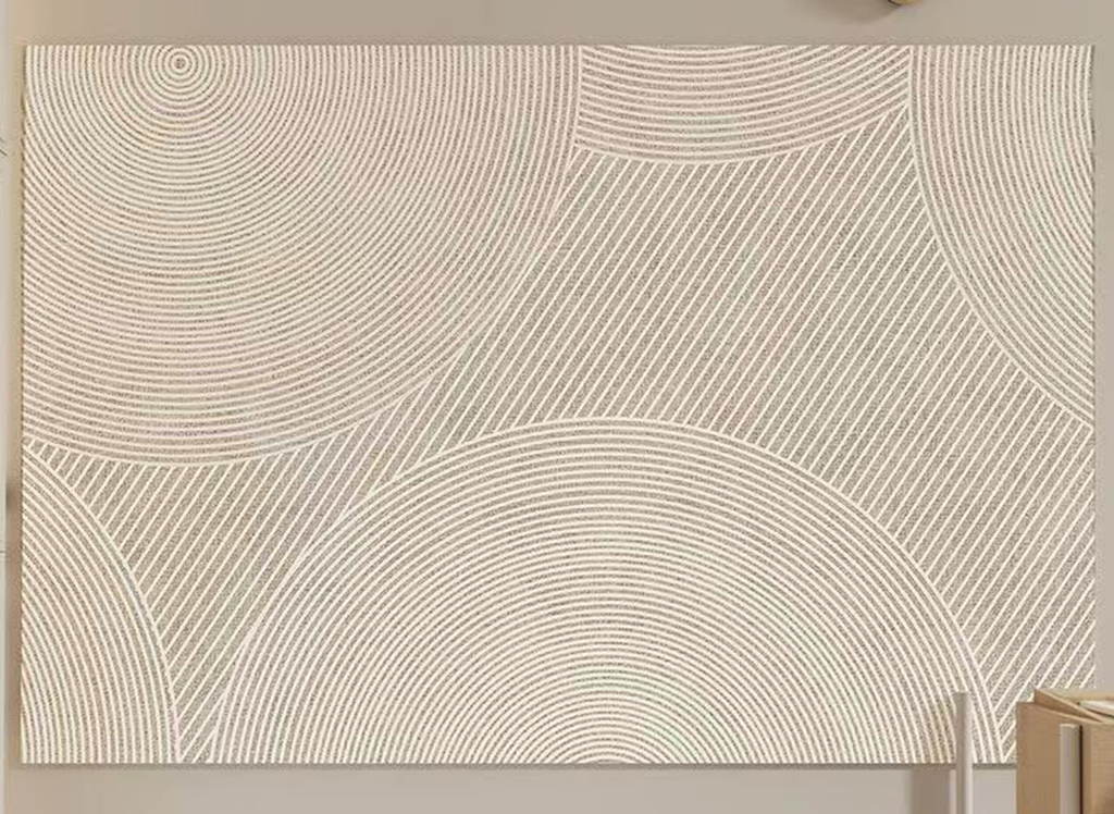 Tapis rectangulaire beige à motif abstrait 160x230cm ORYA