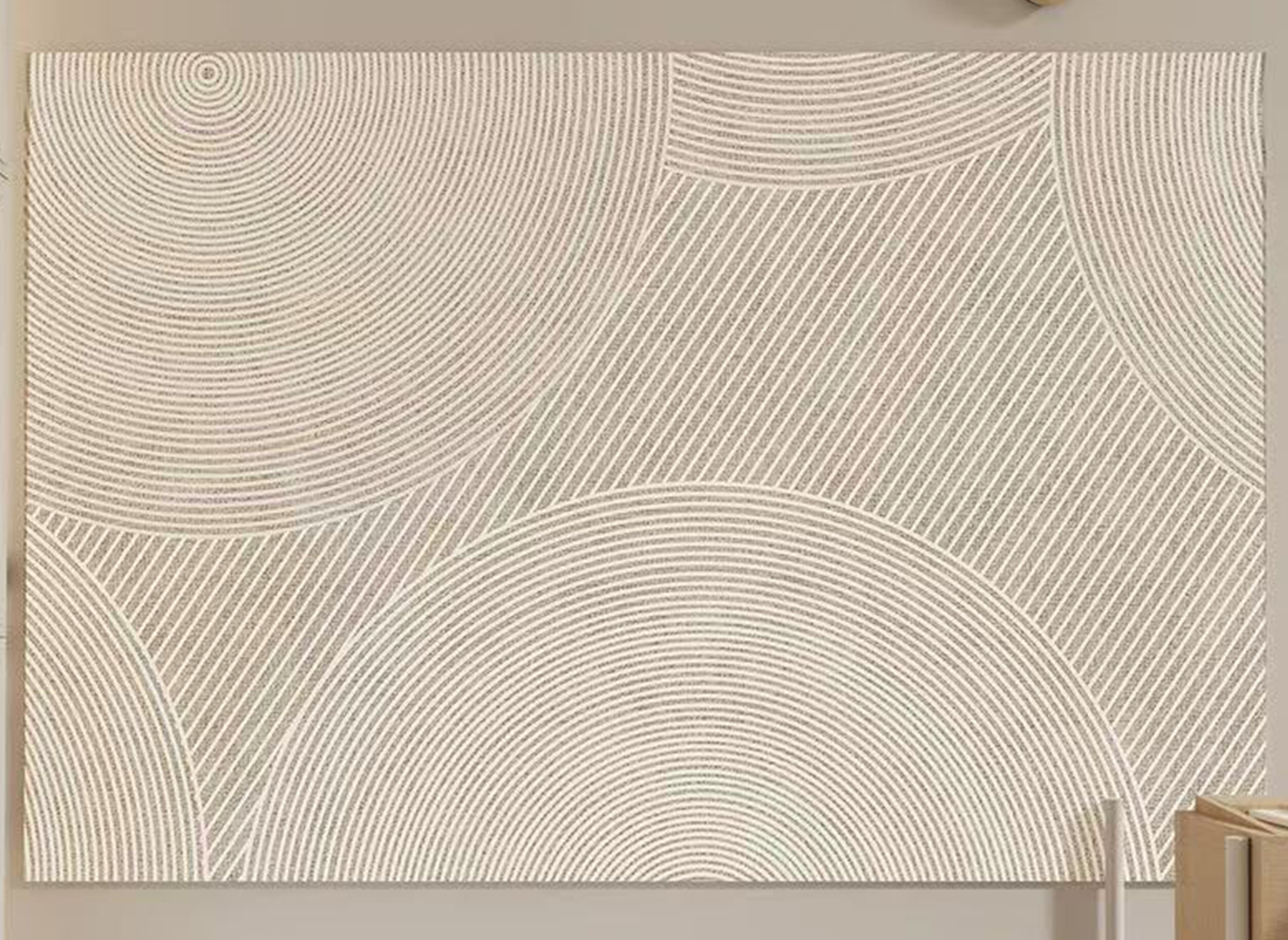 Tapis rectangulaire beige à motif abstrait 160x230cm ORYA