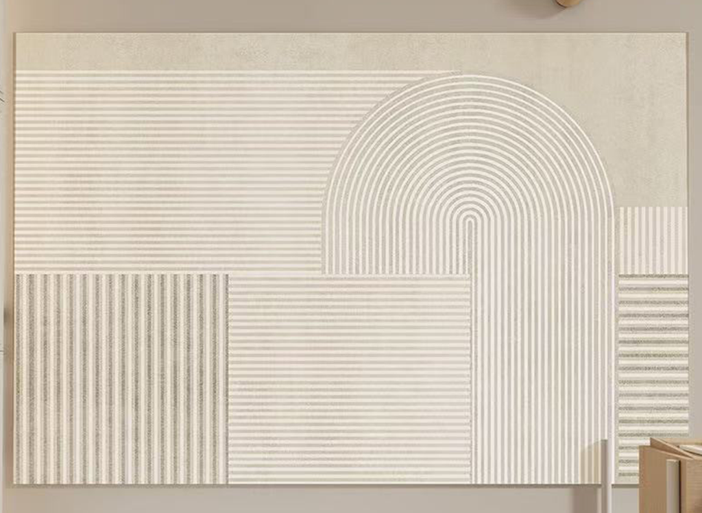 Tapis rectangulaire beige à motifs géométriques 160x230cm SYNDRA