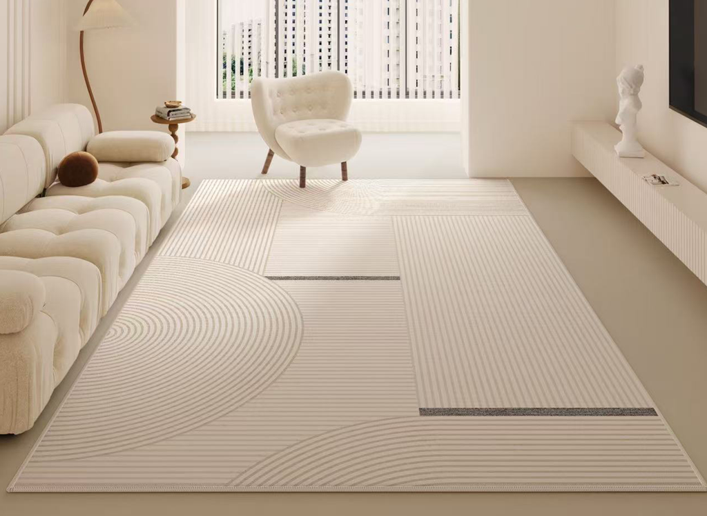 Tapis rectangulaire beige à motifs géométriques 160x230cm LYRA