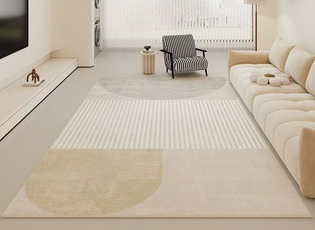 Tapis rectangulaire beige à motifs géométriques 160x230cm KANNY