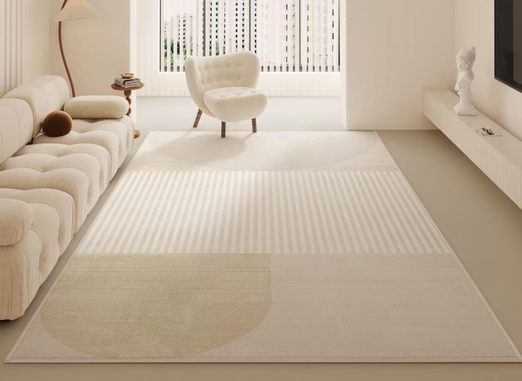 Tapis rectangulaire beige à motifs géométriques 160x230cm KANNY
