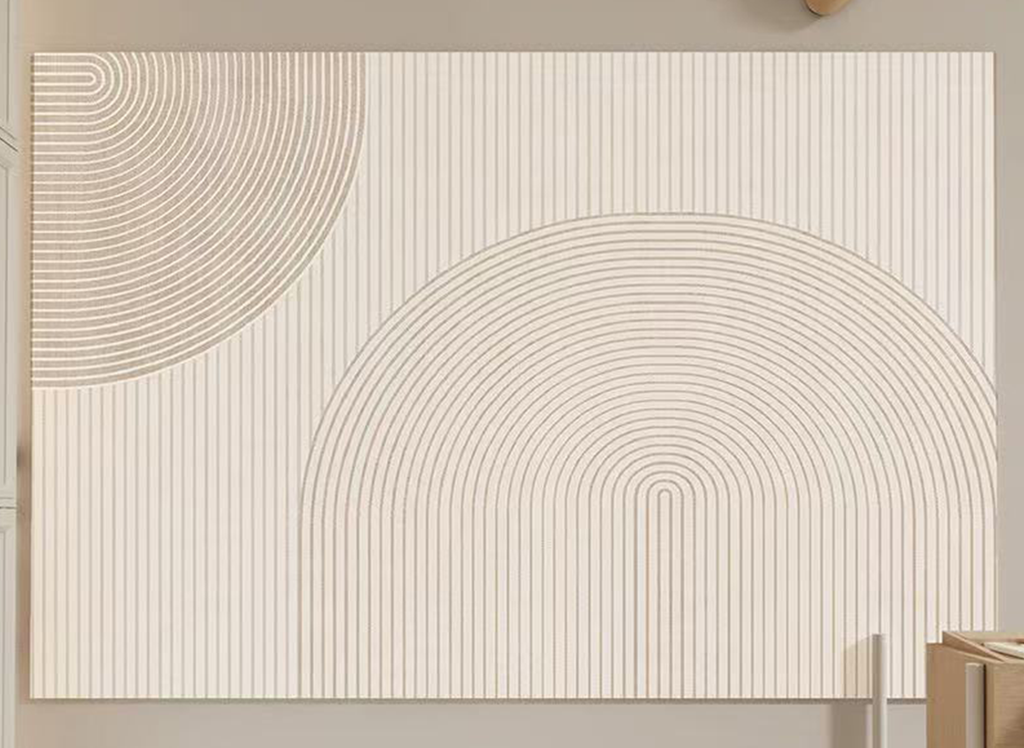 Tapis rectangulaire beige à motifs circulaires 160x230cm SAMA