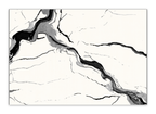 Tapis rectangulaire à motifs marbre noir et blanc en tissu effet cachemire 160x230 cm ZAEL