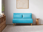 Banquette convertible 2 places en tissu bleu turquoise TONKA